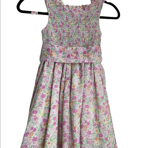 polly flanders Other - Vintage Polly Flanders Smocked Floral Print Dress Girls Size 7 Cottage Core